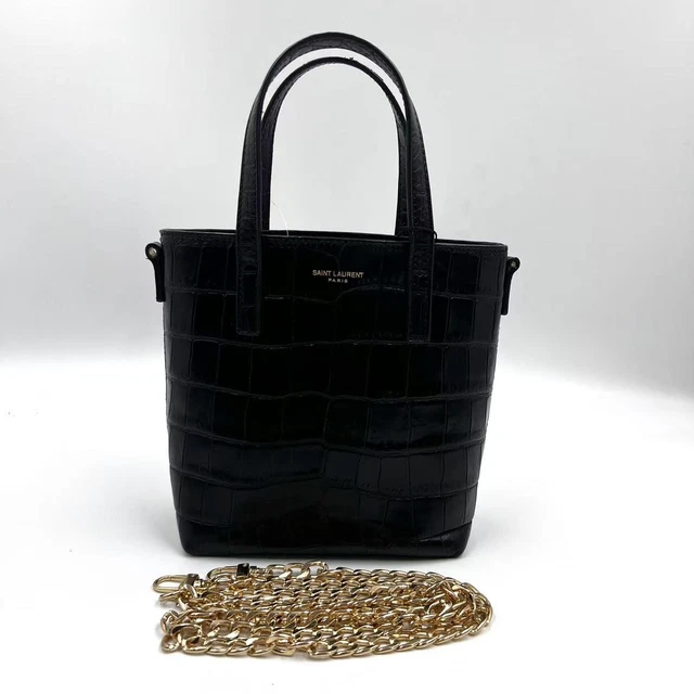 10.23 002 Saint Laurent Toy Shopping Croc-Effect Leather Tote Bag