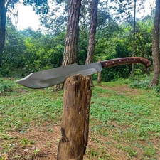 Custom Handmade Carbon Steel Blade Long Handed Machete Sword | Hunting Sword