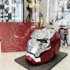 AUTOKING Iron Man MK5 1:1 Helmet Wearable Voice-control Silver Mask Cosplay US 