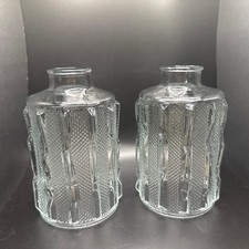 Vtg Pair 2 Tiki Mcm Glass Lamp Shades Globe Atomic Cylinder 40s 50s 60s Vtg Pair 2 Tiki Mcm Glass Lamp Shades Globe Atomic Cylinder 40s 50s 60s