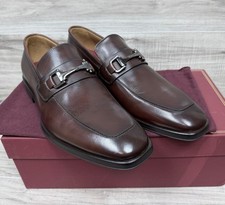 Bruno Magli Shoes Mens 9.5 M Brown Leather Raging Horsebit Loafer Made Italy