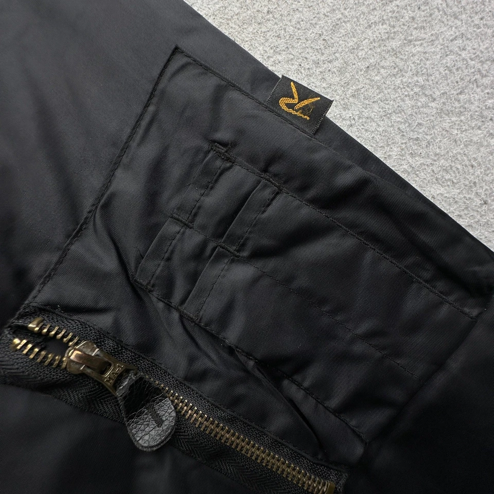 Chaqueta de bombardero de vuelo vintage MA-1 Rothco para hombre mediana USAF negra naranja reversible Foto 3 de 4