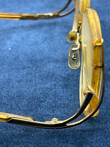 Vintage Womens Yellow & Gold Oversized Glasses With Metal Accents drop arm - Picture 6 of 14