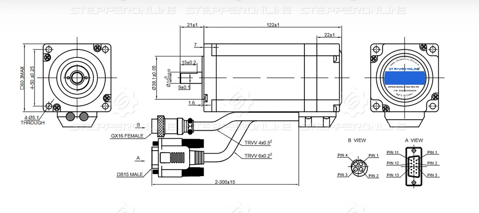 STEPPERONLINE CNC Kit 4Nm Nema 24 Closed-Loop Schrittmotor-Kit mit Netzteil - Bild 4 von 4