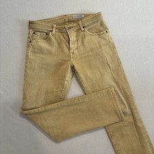 Adriano Goldschmied 31R Brown/Beige Denim Mens Jeans "Tellis Modern Slim" EUC AG