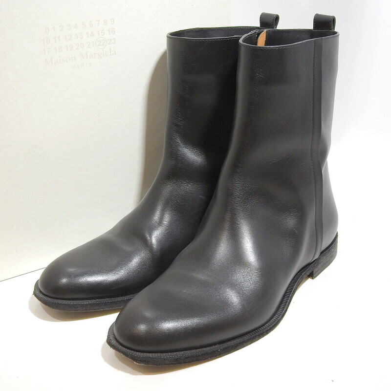 Maison Margiela Boots Leather Black Side Zip Ankle Boots Maison Margiela Boots Leather Black Side Zip Ankle Boots