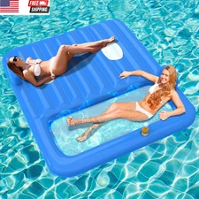 Inflatable Tanning Pool Lounger Float,Lake Floats for Adults - 71" X 71" Large P