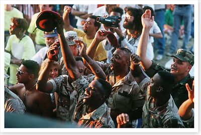 Soldiers At USO Show Desert Storm National Victory Celebration Day 8 x