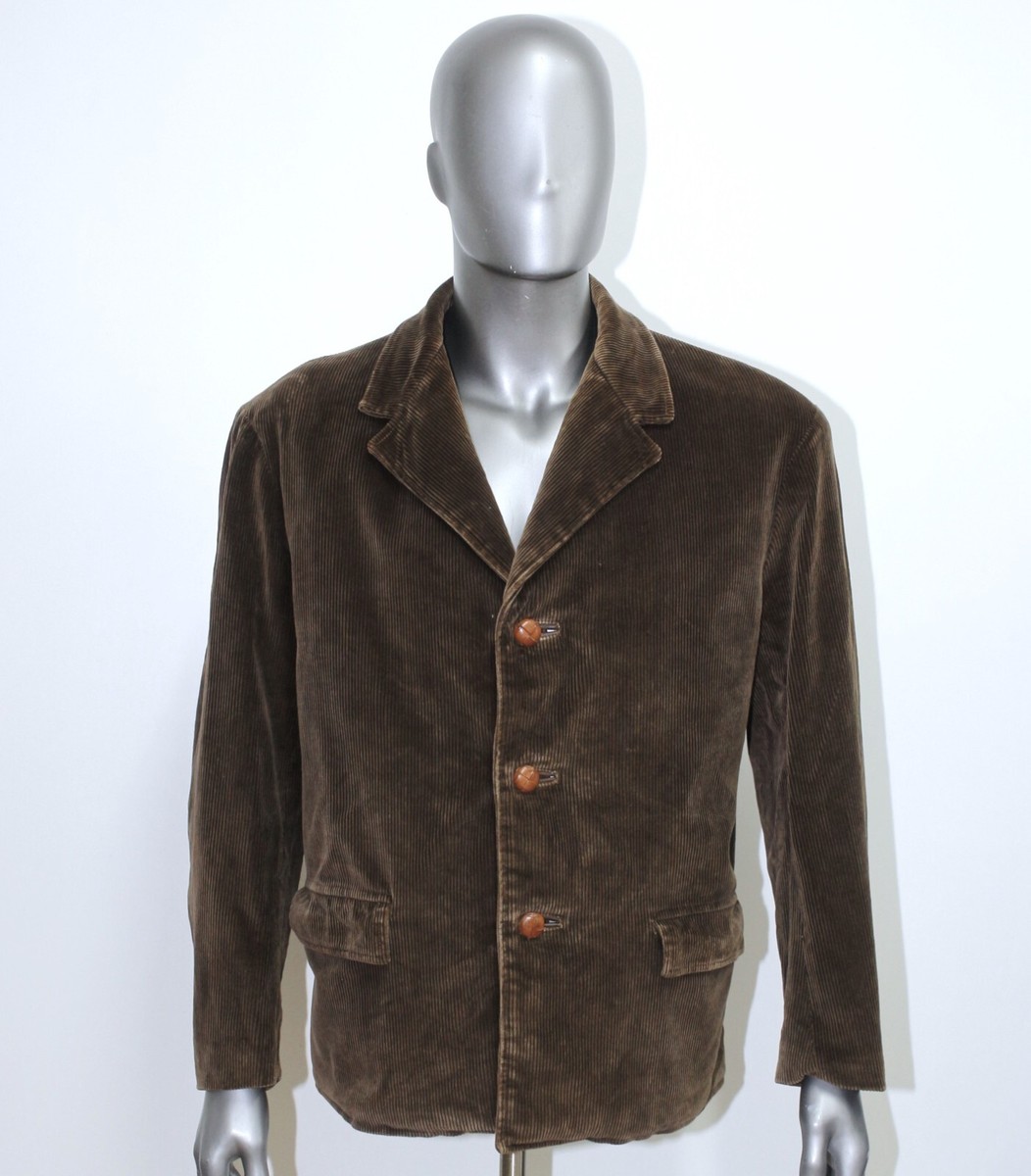 French 1950s Brown Corduroy Work Chore Jacket VELCOREX Size L/XL 