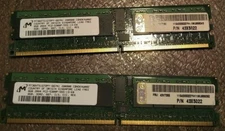 LOT QTY 2 x MICRON MT36HTS1G72PY-667A1 8GB 2Rx4 PC2-5300P-555-13-K0 REG ECC 1.8v