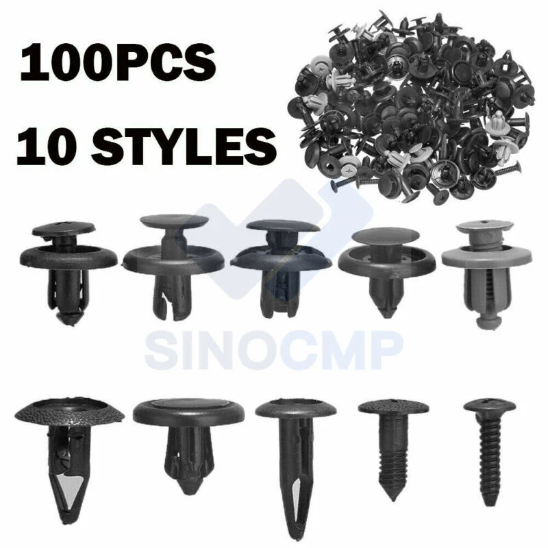 100x Trunk Screw Rivets Auto Car Bumper Fender Fits Auto Plastic Fastener Clips Foto 2 de 4