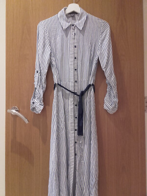Primark Nautical Long Dress Maxi Blue and White Striped size 6 | eBay UK