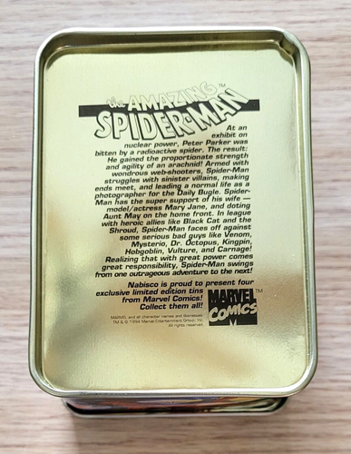 Spiderman Tin Marvel Comics Nabisco Collector 1994 Small Storage - Picture 7 of 12