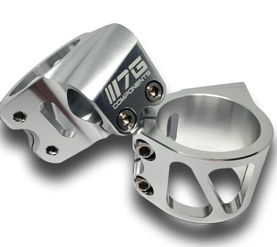 KIT coppia SEMIMANUBRI HANDLEBARS racing UNIVERSALI ergal CNC 55 MM SILVER - Immagine 2 di 2