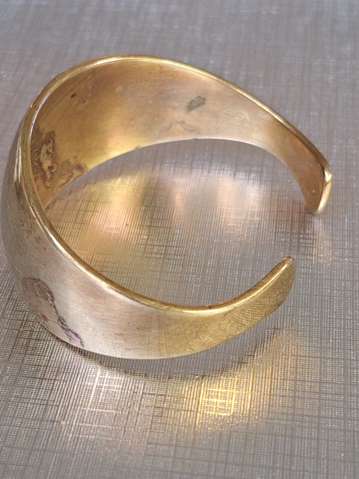 A Handwrought Solid Brass Bracelet Cuff , vintage - image 2