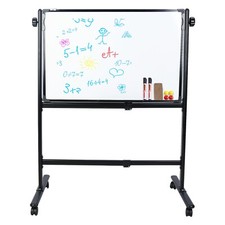Whiteboard Rolling Double Sided Free Standing Adjustable Home Office School