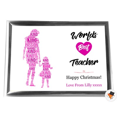 Personalisiert Weihnachtsgeschenke Lehrer Assistent Thank You Gerahmt Karte Ebay