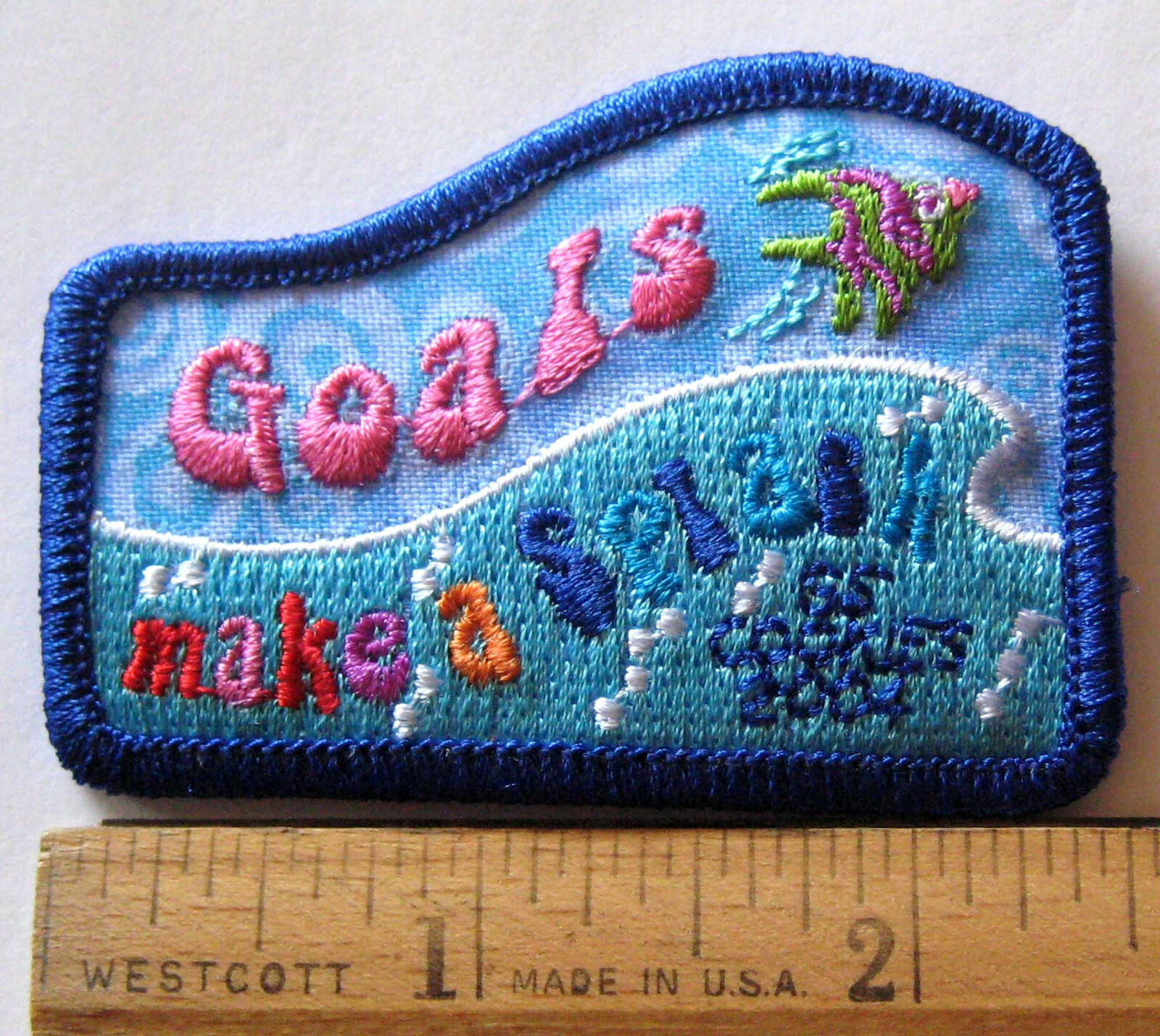  Girl Scout 2004 COOKIE SALES MAKE SPLASH PATCH - GOALS Selling Award Fish Badge