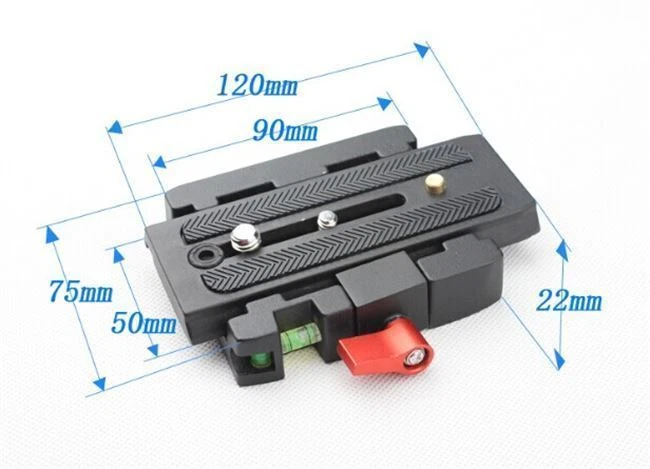 Placa QR abrazadera de liberación rápida P200 para Manfrotto 500AH 701HDV 503HDV K7D4 Foto 2 de 4