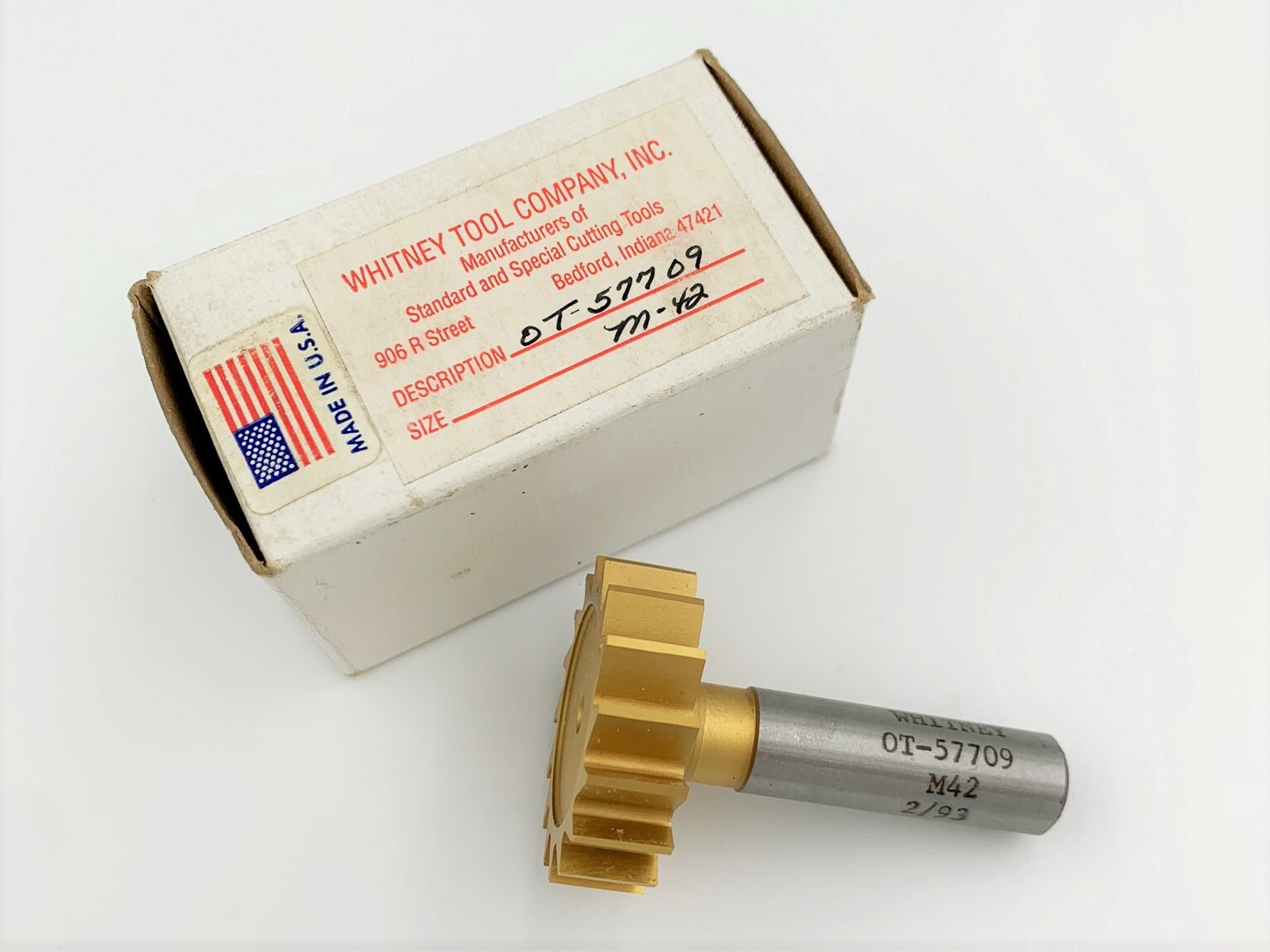 Whitney Woodruff Keyseat Cutter Cobalt w/TiN 1 1/2 x 7/16 16 teeth