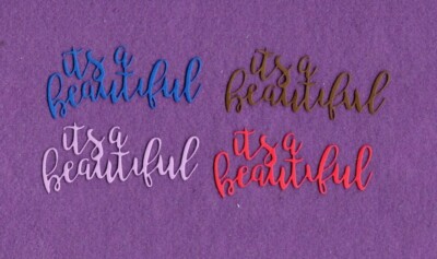 IT'S A BEAUTIFUL word die cuts scrapbook cards