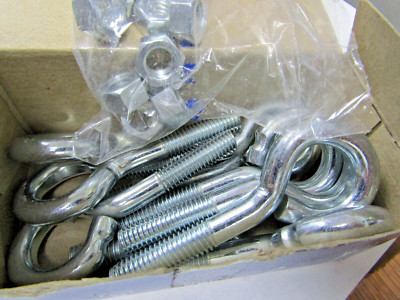  10) NEW CHICAGO HARDWARE 4P806 ZINC EYE BOLT 3/8-16 X 2'' SHANK BOX OF 10