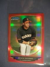 EDWIN ESCOBAR 2013 Bowman Chrome Mini Red Refractor #9 RC Giants 02/10