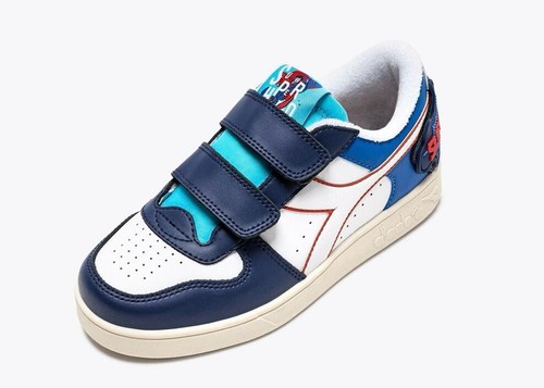 DIADORA SNEAKERS BIMBO MAGIC BASKET LOW PS SUPERMAN 180435 C5901 BIANCO AZZURRO - Picture 3 of 6