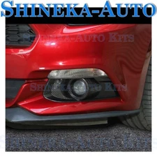 FOR 15-17 FORD MUSTANG FRONT FOG LIGHT COVER TRIM DECOR FRAME BEZEL CARBON FIBER