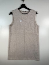 Zara Womens Crewneck Tank Mini Shift Dress Sleeveless Beige Sz Large 18.5x33