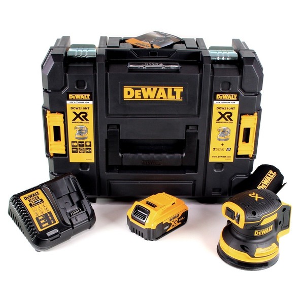 Dewalt Dcw 210 P1 Akku Exzenterschleifer 18V 125Mm Brushless+Akku 5Ah+LadegeräT-image