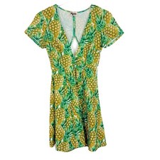 Show Me Your Mumu Ibiza Dress Pineapple Print Green Size Small S EUC