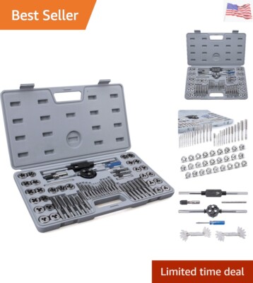 60-Pc Master Tap and Die Set - Include SAE Inch Size to 1/2  and Metric Size ...