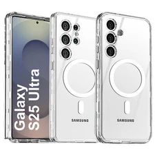 For Samsung Galaxy S25 Ultra S25+ MagSafe Magnetic Case Clear Shockproof Cover