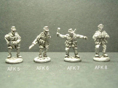 FRONTLINE WARGAMING Metal WWII German Afrika Korps Troops - 4 Variations 1/76 Scale. AFK5-6-7-8