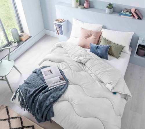 Night Lark® Linen Print Coverless Duvet-Cloud Grey - Picture 3 of 4