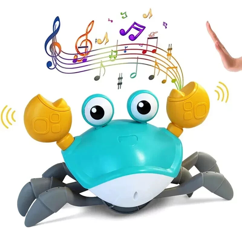 Dancing Crab Toy for Babies Crawling Interactive Escape Crabs Cute Sensing Crab