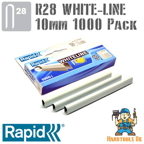 Rapid R28 10mm White Cable Staples 1000 R28, Arrow T18, Rapesco CT45