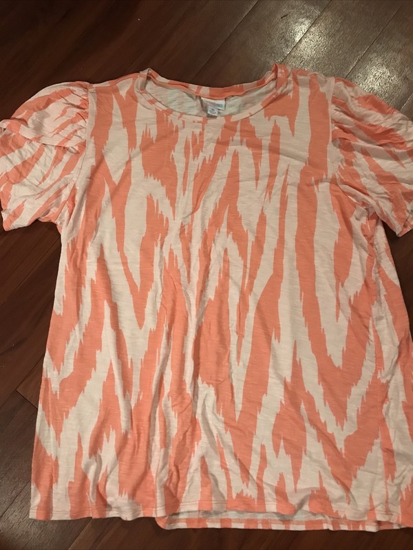 LulaRoe Coral/Light Pink Olive XL