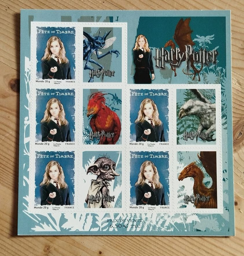 Timbre Hermione Harry Potter autoadhésif bloc France année 2007 NF116 neuf**