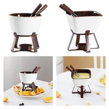 Fondue Mug Chocolate Melting Cup Butter Melt Pot Ceramic with Fork Candy Hot Pot