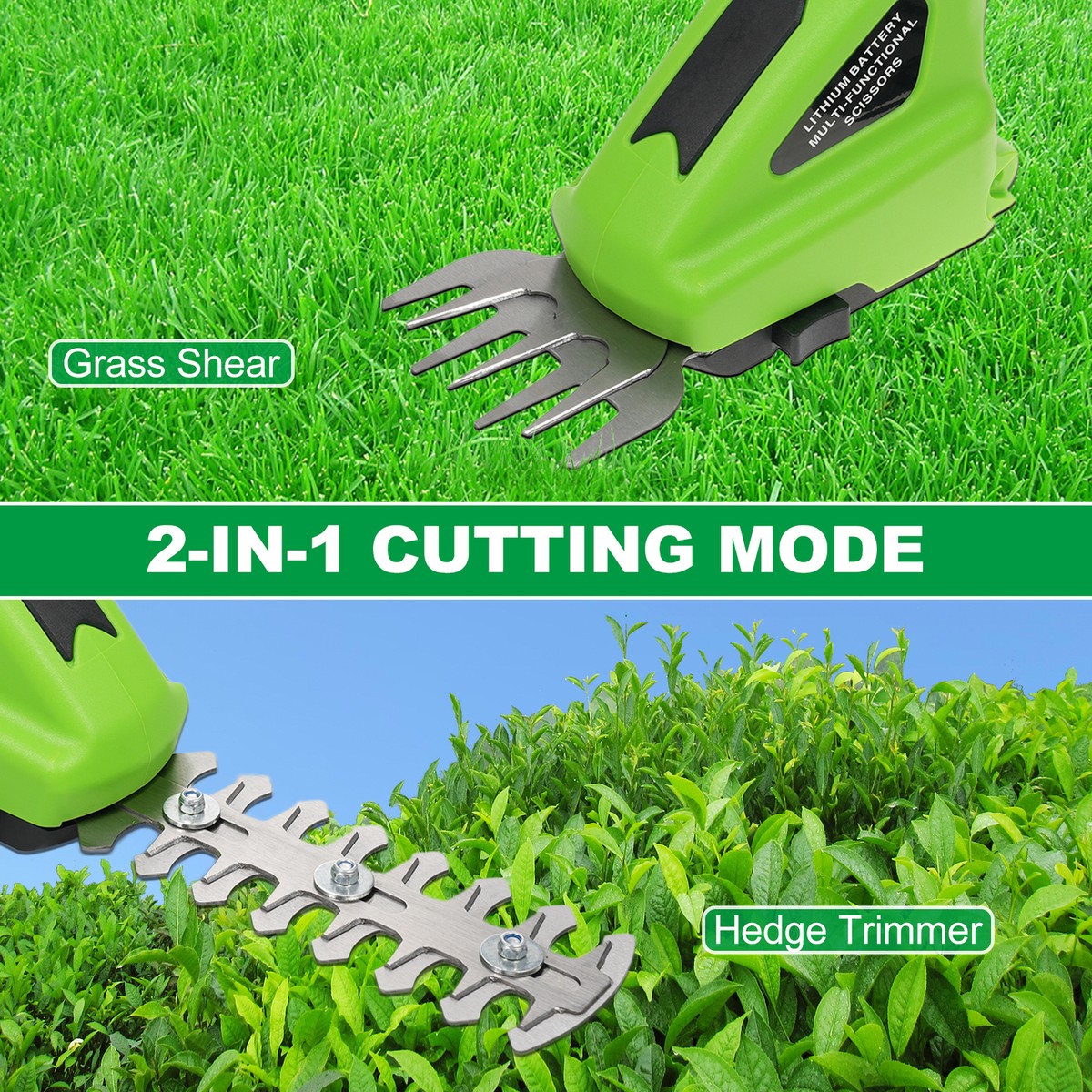 SOYUS Pole Hedge Trimmer Cordless, 18-inch Electric Hedge Trimmer with Extension