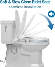 Round Toilet Seat Bidet Rear Non-electric Dual Nozzle Toilet Seat Attachment