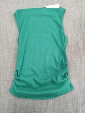 Michael Stars Halley Ribbed Tank with Ruching in Green/Peppermint Sz Small NWT 