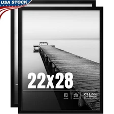 Modern 22x28 Photo Frame Set Durable Plexiglass Wall Mount Classic Design Gift