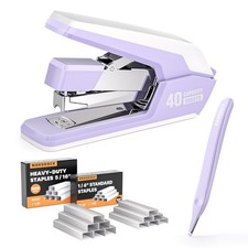 Effortless Stapler for Desk with 40-50 Capacity, 2000 Staples, 1-Touch Stapli...