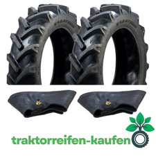 2 Stück Ackerschlepperreifen 11,2-24 mit 2 Stück Schläuchen mit Ventil TR218A