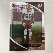 2020 Panini Absolute Chase Young Rookie Card RC Washington Redskins #117. rookie card picture