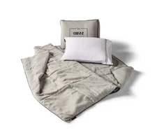 Delta One Airline Blanket Recycled Bottles 48" x 80" Gray w/Blue Trim NEW