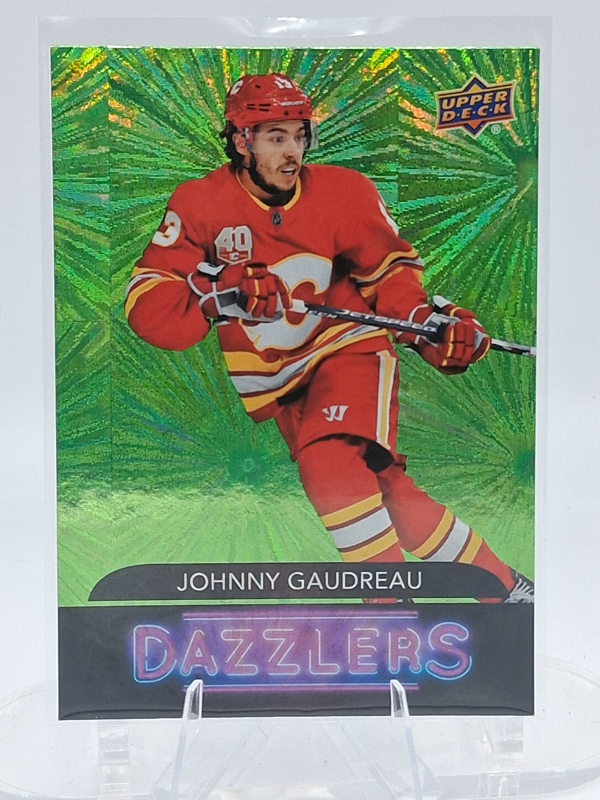 2020-21 Upper Deck #DZ-8 Johnny Gaudreau Dazzlers Green